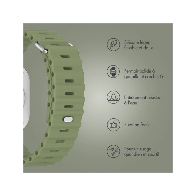 Accezz Ocean bandje Apple Watch | 44/45/46/49 mm - Khaki