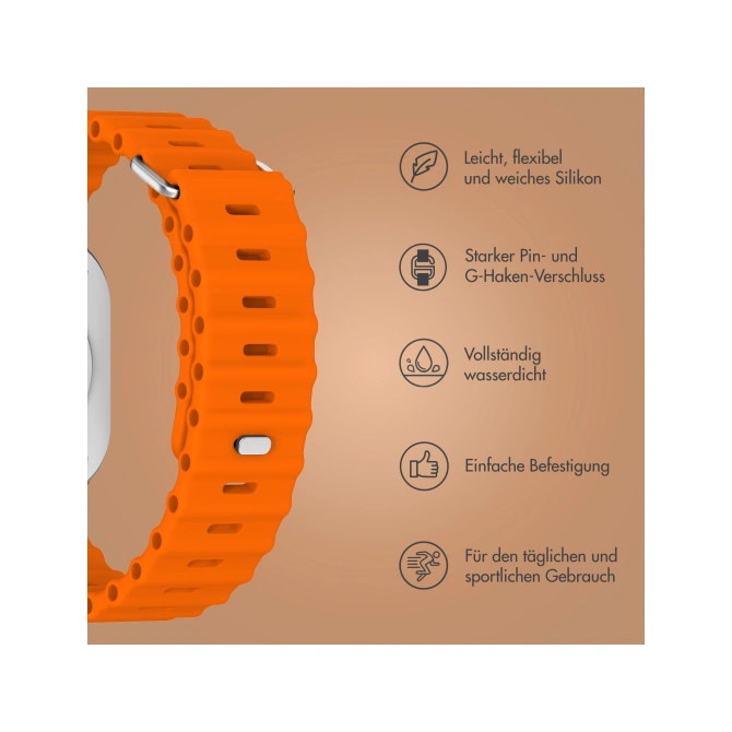 Accezz Ocean bandje Apple Watch | 44/45/46/49 mm - Oranje