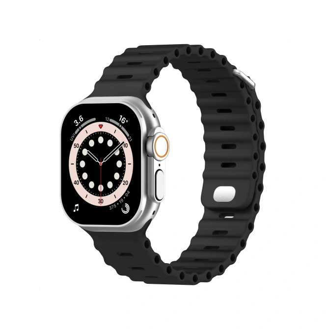 Accezz Ocean bandje Apple Watch | 44/45/46/49 mm - Zwart