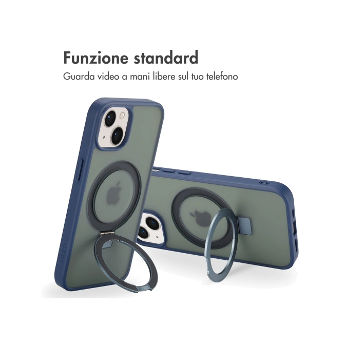 Accezz Ring Stand Backcover met MagSafe Apple iPhone 13 - Blauw