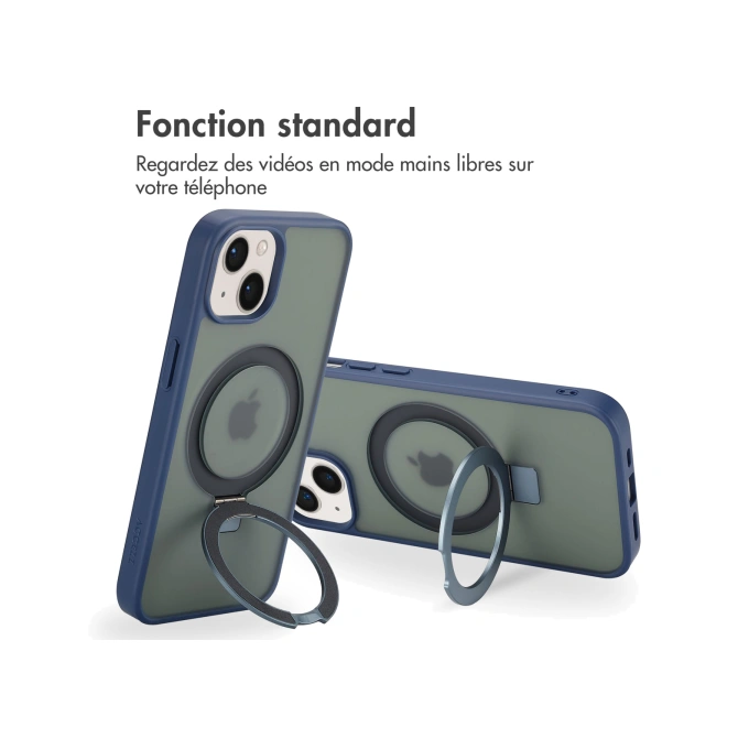 Accezz Ring Stand Backcover met MagSafe Apple iPhone 13 - Blauw