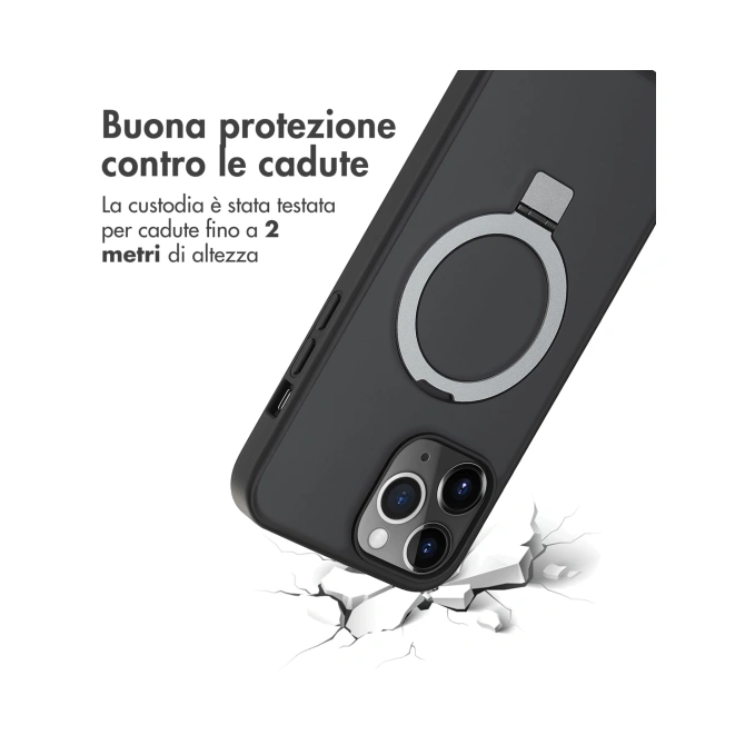 Accezz Ring Stand Backcover met MagSafe Apple iPhone 13 Pro Max - Zwart