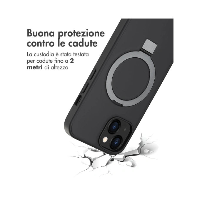 Accezz Ring Stand Backcover met MagSafe Apple iPhone 13 - Zwart