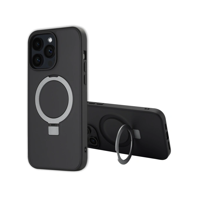 Accezz Ring Stand Backcover met MagSafe Apple iPhone 14 Pro Max - Zwart