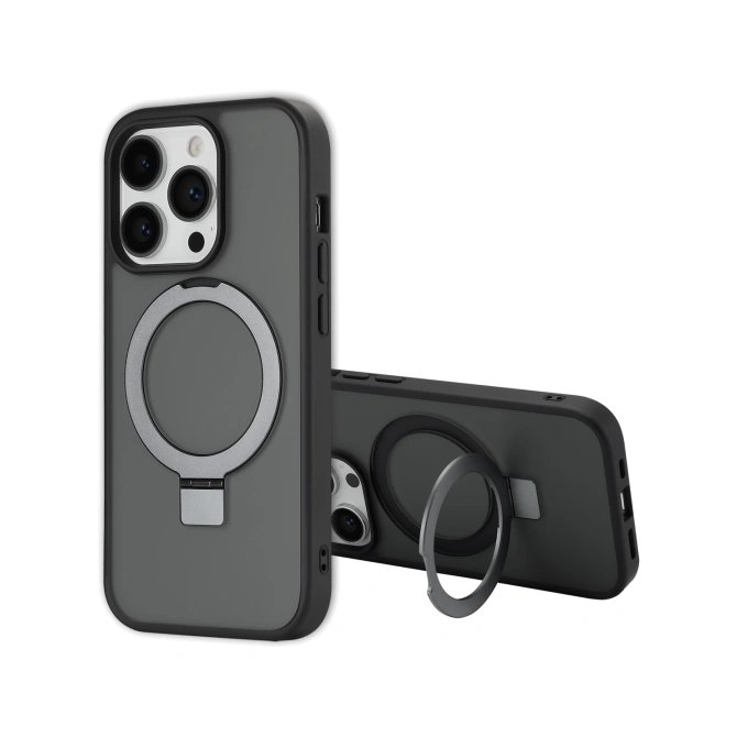 Accezz Ring Stand Backcover met MagSafe Apple iPhone 14 Pro - Zwart