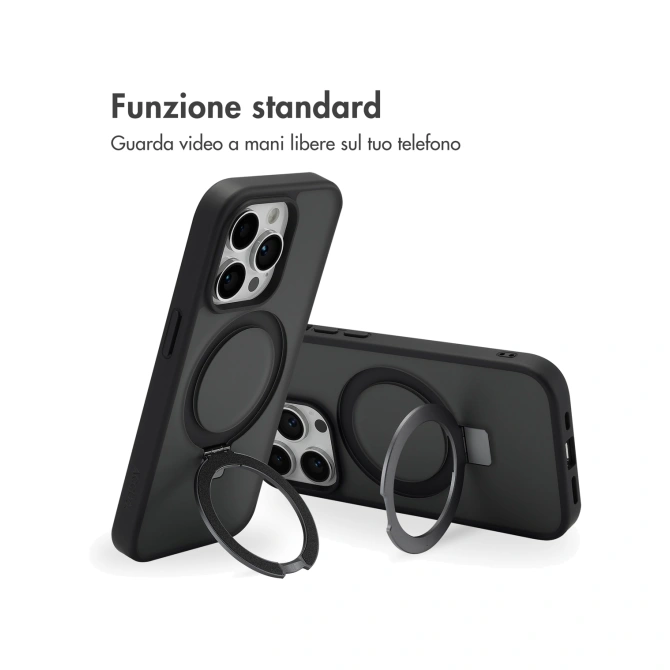Accezz Ring Stand Backcover met MagSafe Apple iPhone 14 Pro - Zwart