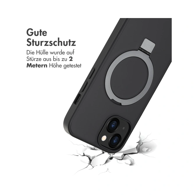 Accezz Ring Stand Backcover met MagSafe Apple iPhone 14 - Zwart