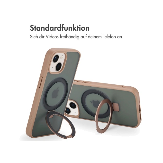 Accezz Ring Stand Backcover met MagSafe Apple iPhone 15 - Bruin