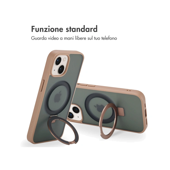 Accezz Ring Stand Backcover met MagSafe Apple iPhone 15 - Bruin