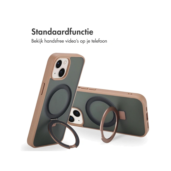 Accezz Ring Stand Backcover met MagSafe Apple iPhone 15 - Bruin