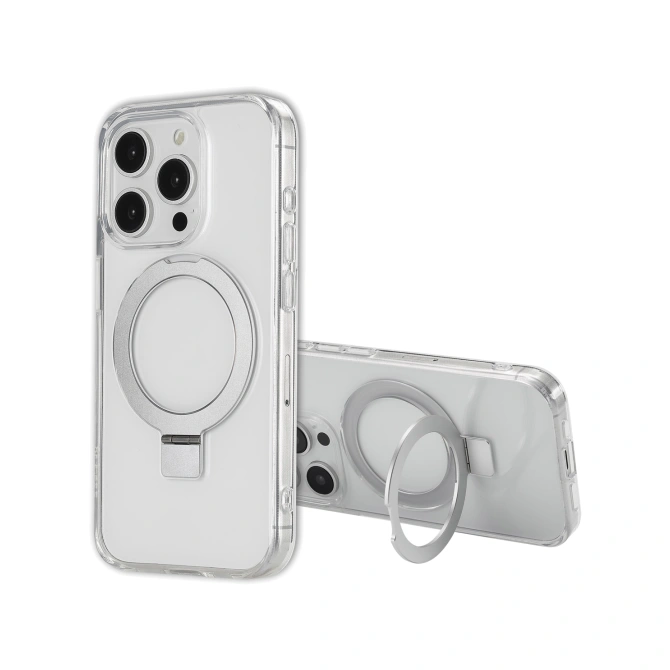 Accezz Ring Stand Backcover met MagSafe Apple iPhone 15 Pro - Transparant