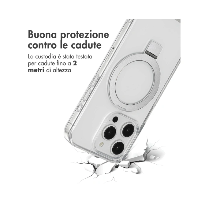 Accezz Ring Stand Backcover met MagSafe Apple iPhone 15 Pro - Transparant