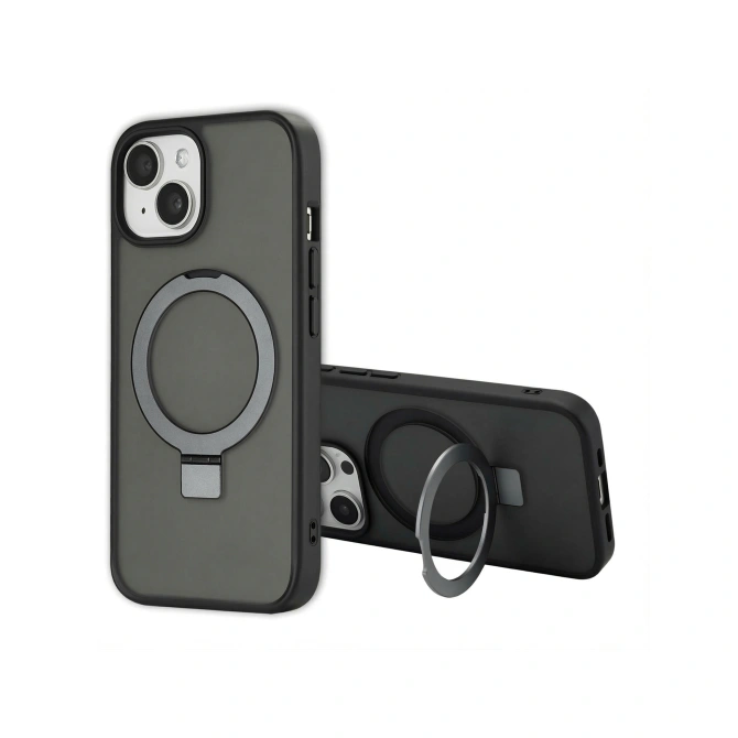 Accezz Ring Stand Backcover met MagSafe Apple iPhone 15 Pro - Zwart