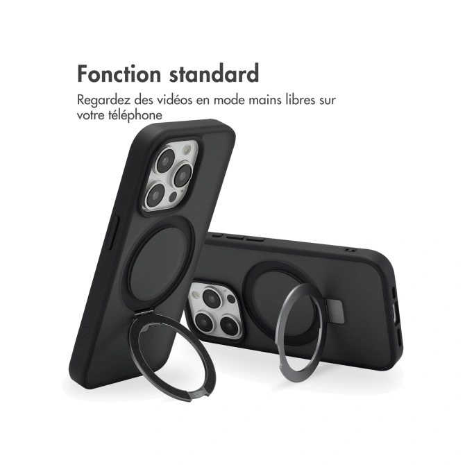 Accezz Ring Stand Backcover met MagSafe Apple iPhone 15 Pro - Zwart