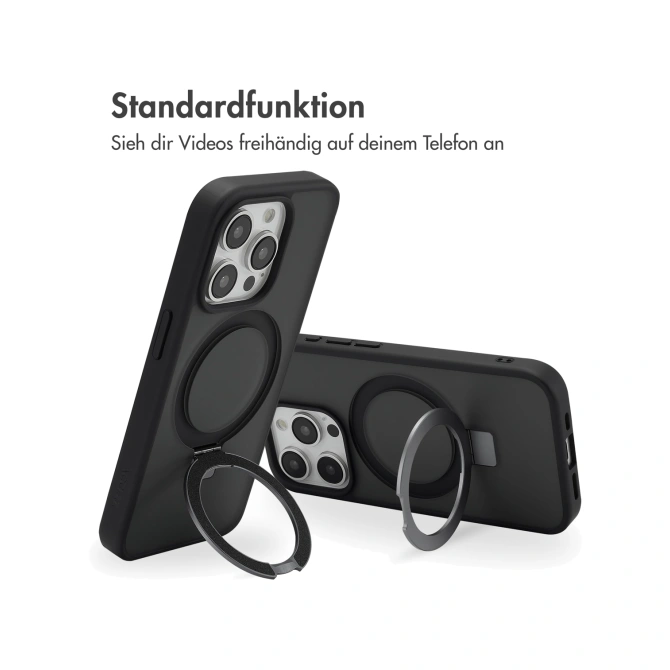 Accezz Ring Stand Backcover met MagSafe Apple iPhone 15 Pro - Zwart