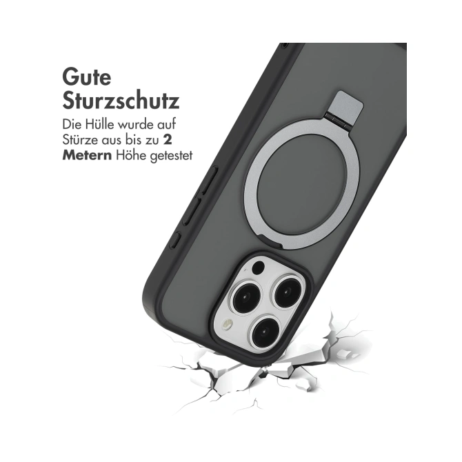 Accezz Ring Stand Backcover met MagSafe Apple iPhone 15 Pro - Zwart