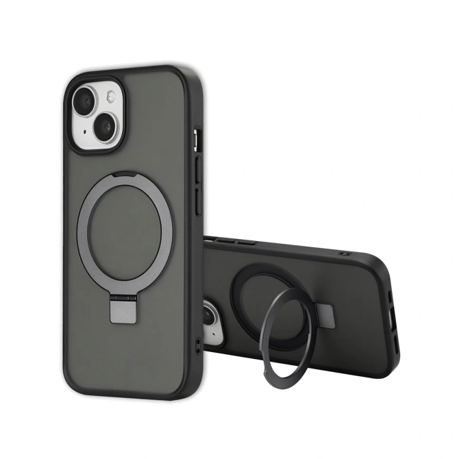 Accezz Ring Stand Backcover met MagSafe Apple iPhone 15 - Zwart