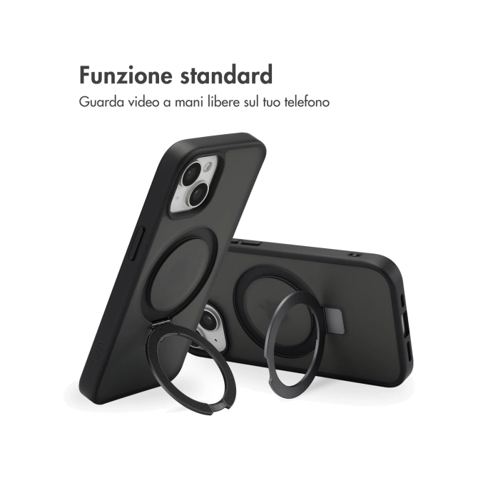 Accezz Ring Stand Backcover met MagSafe Apple iPhone 15 - Zwart