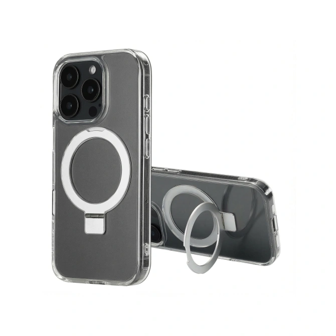 Accezz Ring Stand Backcover met MagSafe Apple iPhone 16 Pro Max - Transparant