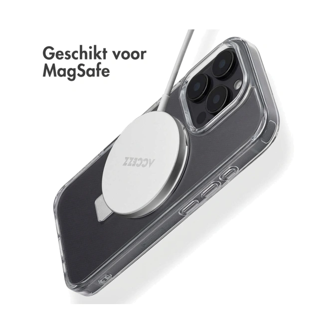 Accezz Ring Stand Backcover met MagSafe Apple iPhone 16 Pro Max - Transparant