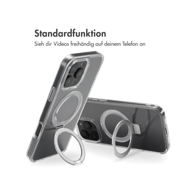 Accezz Ring Stand Backcover met MagSafe Apple iPhone 16 Pro Max - Transparant