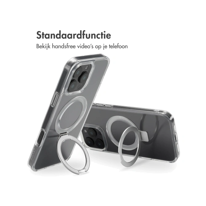 Accezz Ring Stand Backcover met MagSafe Apple iPhone 16 Pro Max - Transparant