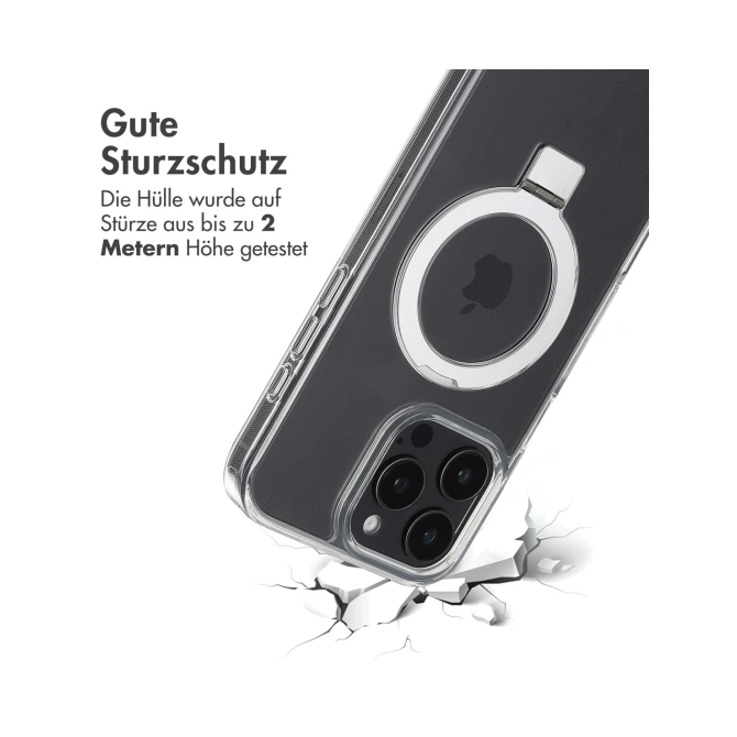 Accezz Ring Stand Backcover met MagSafe Apple iPhone 16 Pro Max - Transparant