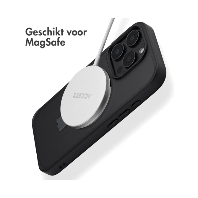 Accezz Ring Stand Backcover met MagSafe Apple iPhone 16 Pro Max - Zwart