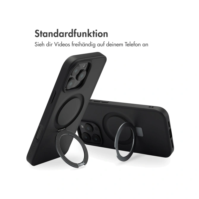 Accezz Ring Stand Backcover met MagSafe Apple iPhone 16 Pro Max - Zwart