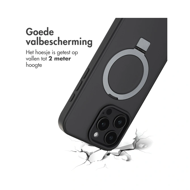 Accezz Ring Stand Backcover met MagSafe Apple iPhone 16 Pro Max - Zwart