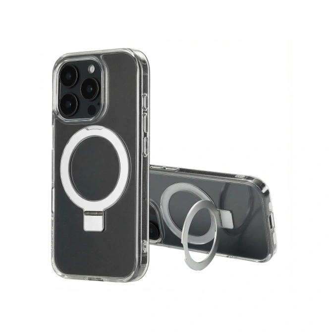 Accezz Ring Stand Backcover met MagSafe Apple iPhone 16 Pro - Transparant