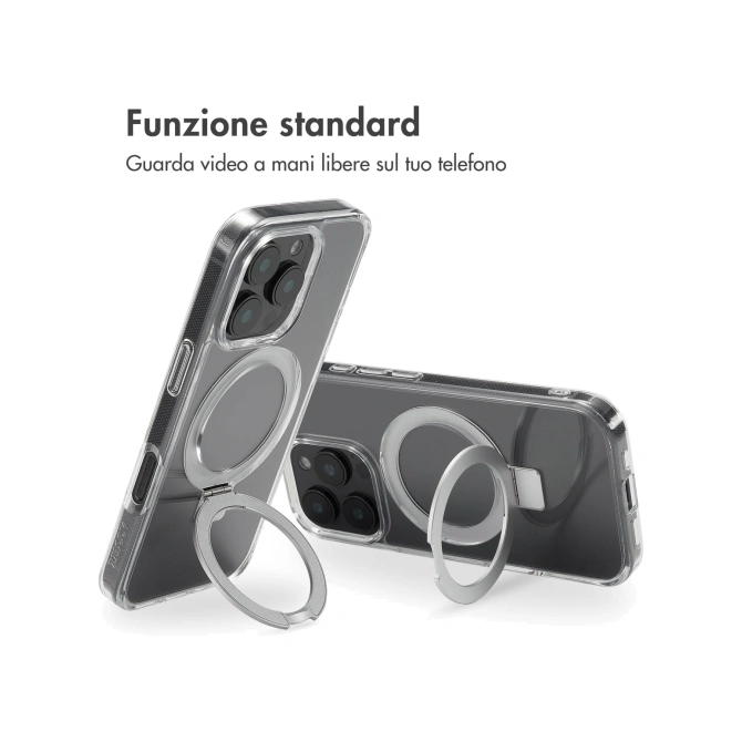 Accezz Ring Stand Backcover met MagSafe Apple iPhone 16 Pro - Transparant