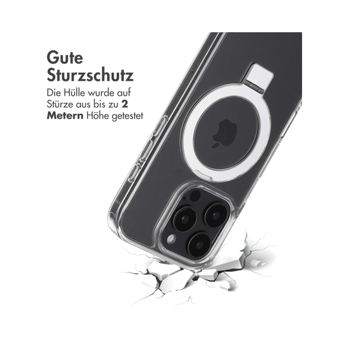 Accezz Ring Stand Backcover met MagSafe Apple iPhone 16 Pro - Transparant