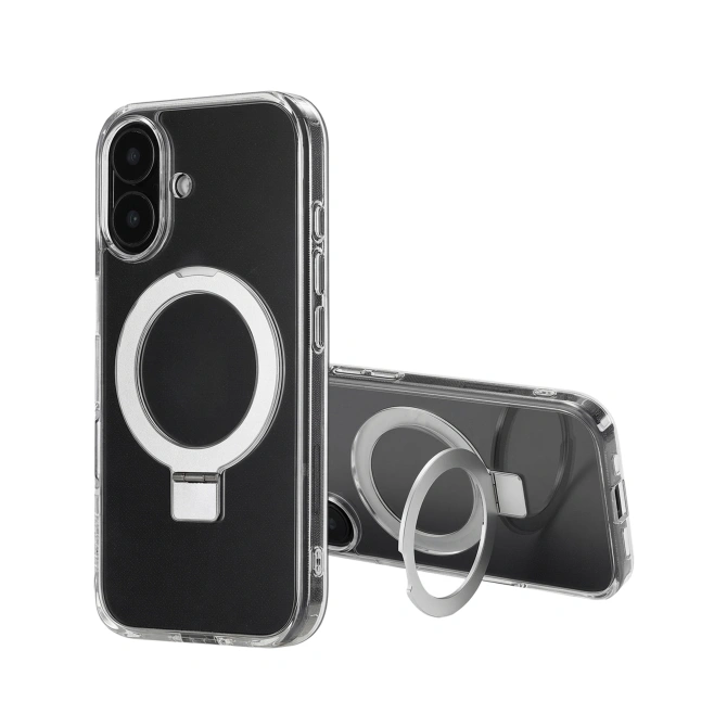 Accezz Ring Stand Backcover met MagSafe Apple iPhone 16 - Transparant