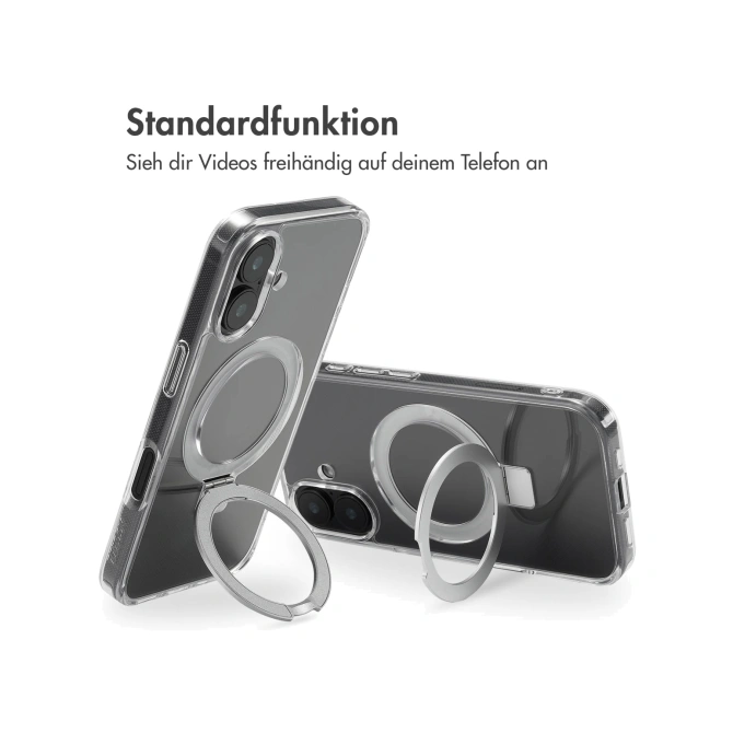 Accezz Ring Stand Backcover met MagSafe Apple iPhone 16 - Transparant