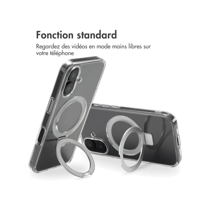 Accezz Ring Stand Backcover met MagSafe Apple iPhone 16 - Transparant
