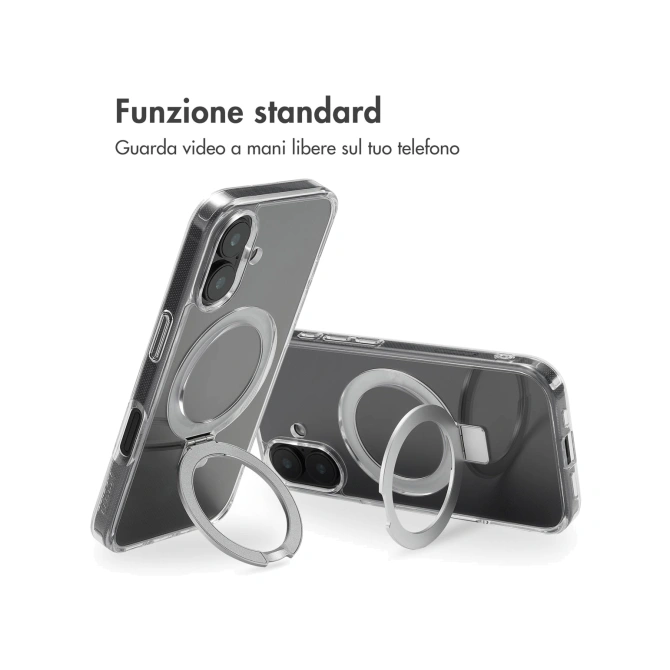 Accezz Ring Stand Backcover met MagSafe Apple iPhone 16 - Transparant