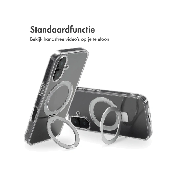 Accezz Ring Stand Backcover met MagSafe Apple iPhone 16 - Transparant