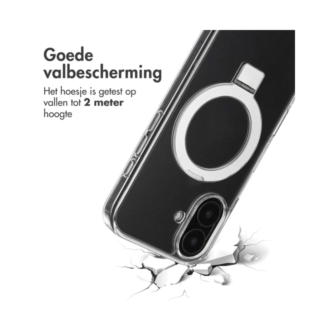 Accezz Ring Stand Backcover met MagSafe Apple iPhone 16 - Transparant