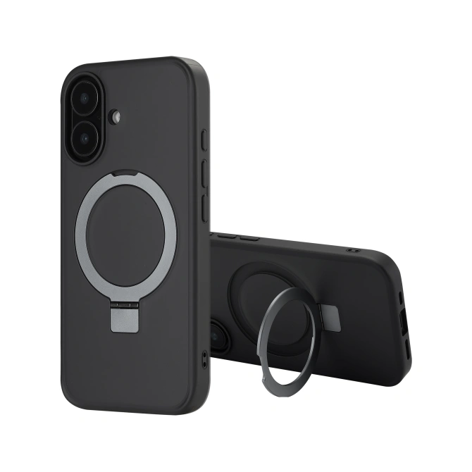 Accezz Ring Stand Backcover met MagSafe Apple iPhone 16 - Zwart