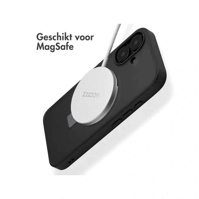 Accezz Ring Stand Backcover met MagSafe Apple iPhone 16 - Zwart