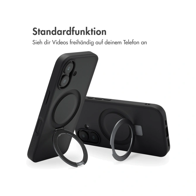 Accezz Ring Stand Backcover met MagSafe Apple iPhone 16 - Zwart