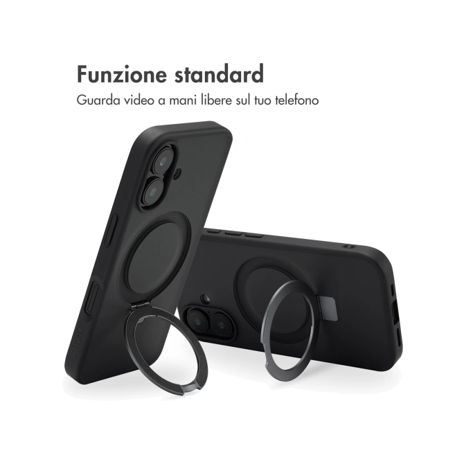 Accezz Ring Stand Backcover met MagSafe Apple iPhone 16 - Zwart