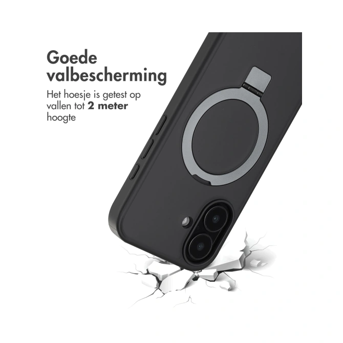 Accezz Ring Stand Backcover met MagSafe Apple iPhone 16 - Zwart