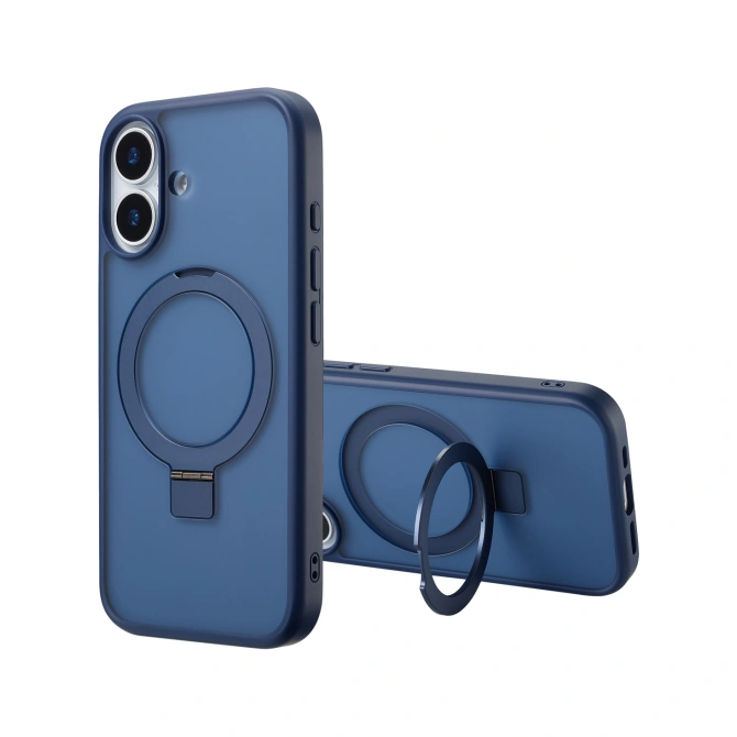 Accezz Ring Stand Backcover met MagSafe Apple iPhone 17 - Blauw