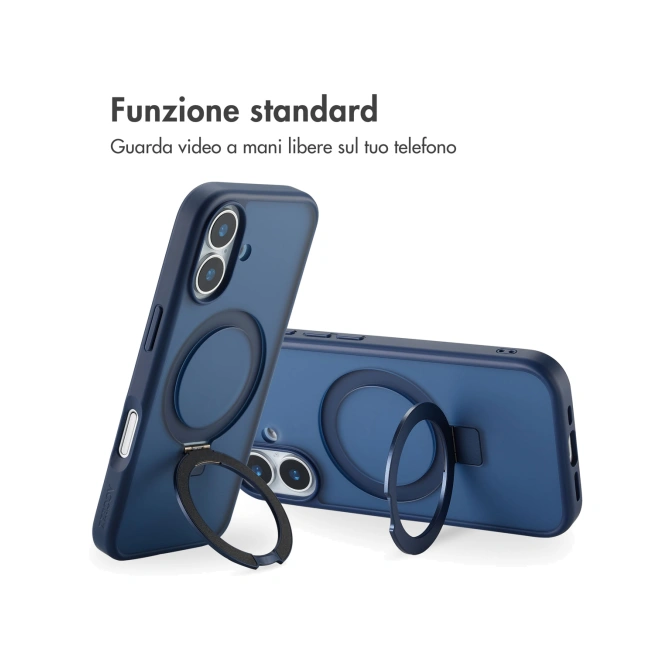 Accezz Ring Stand Backcover met MagSafe Apple iPhone 17 - Blauw