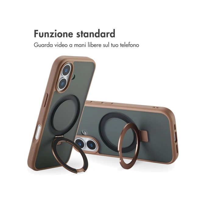 Accezz Ring Stand Backcover met MagSafe Apple iPhone 17 - Bruin