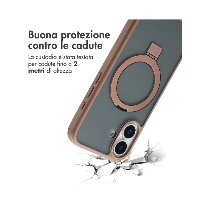 Accezz Ring Stand Backcover met MagSafe Apple iPhone 17 - Bruin
