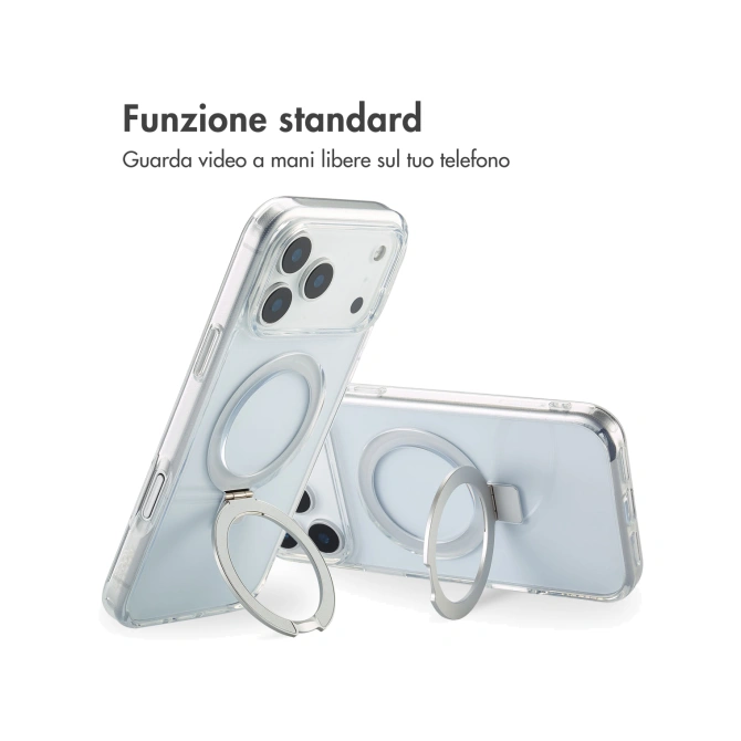 Accezz Ring Stand Backcover met MagSafe Apple iPhone 17 Pro Max - Transparant