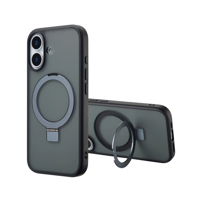 Accezz Ring Stand Backcover met MagSafe Apple iPhone 17 - Zwart